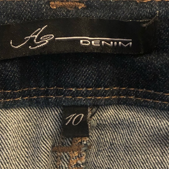 AZ DENIM BLUE JEAN STRETCHY SKINNY LEG 3 INCH ZIPPER FRONT - Picture 9 of 15